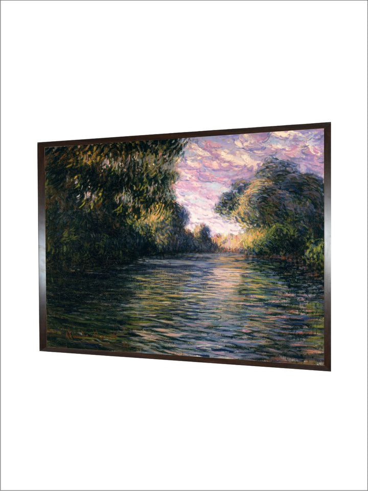 "Green Morning On The Seine Wooden Frame  Painting Wall Art''