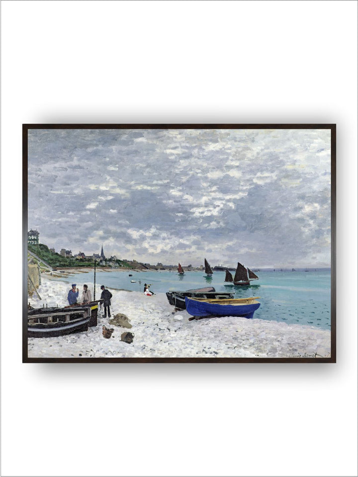 "Blue  Grey Printed Framed Wooden Wall Art''