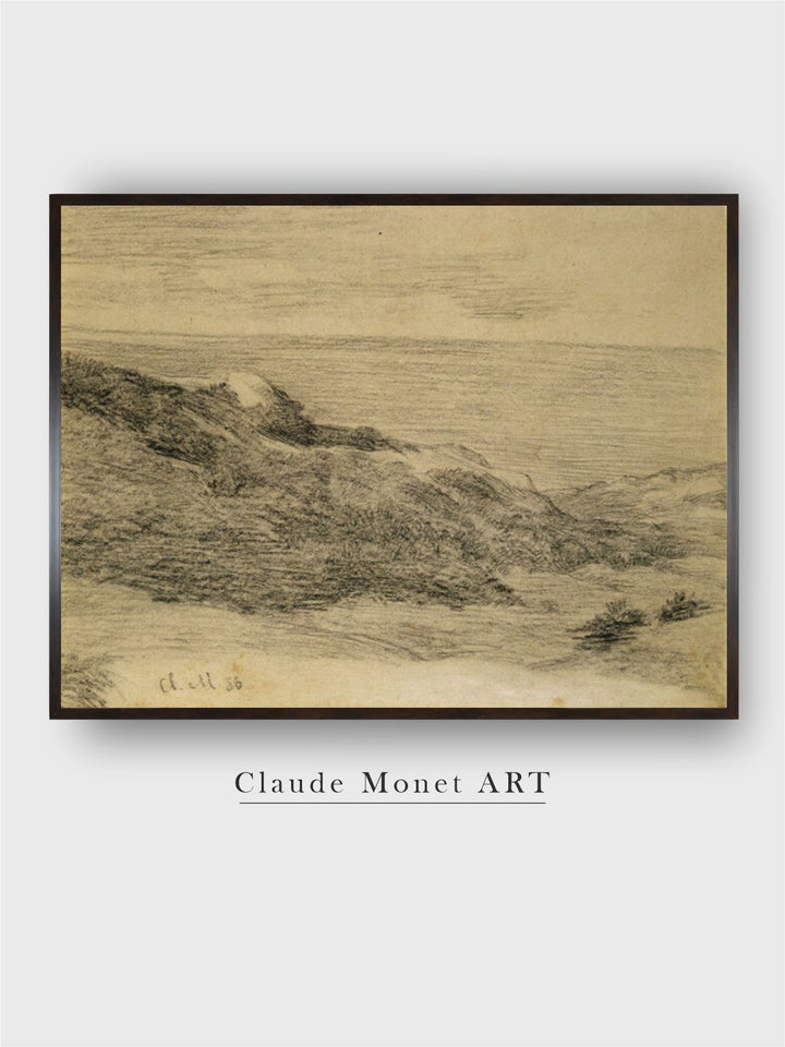 "Beige  Grey By The Sea Canvas Painting Wall Art''