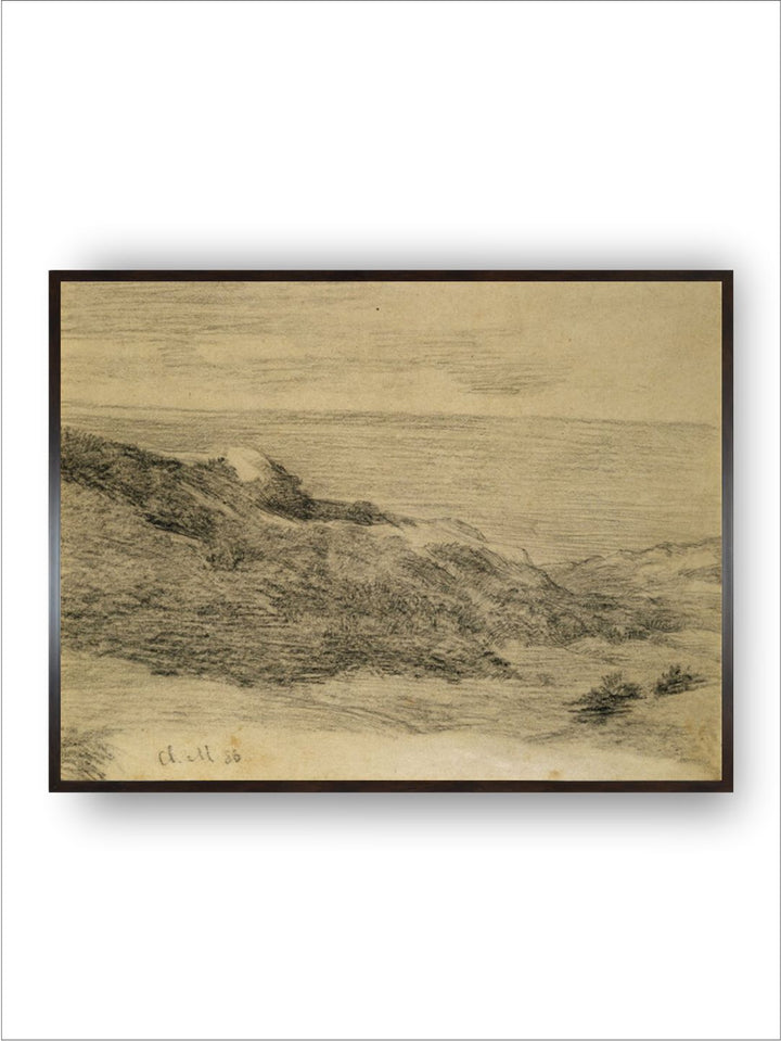 "Beige  Grey By The Sea Canvas Painting Wall Art''