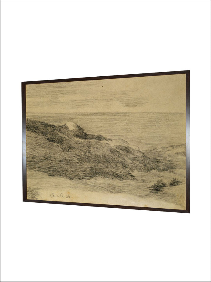"Beige  Grey By The Sea Canvas Painting Wall Art''