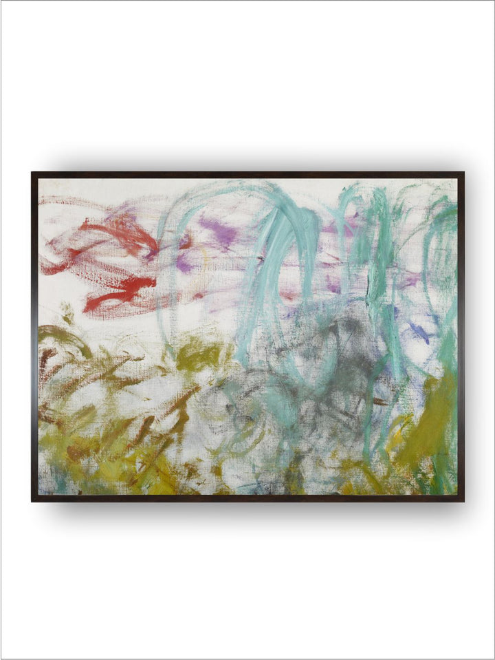 "Green  Blue Waterlily Painted Wall Art''