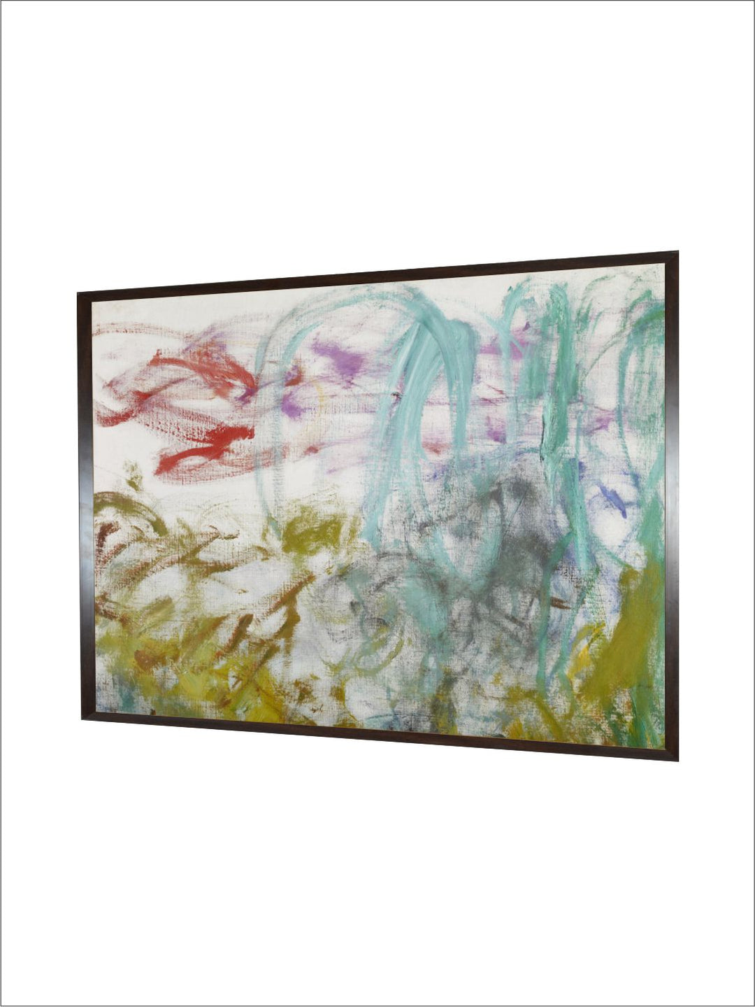 "Green  Blue Waterlily Painted Wall Art''