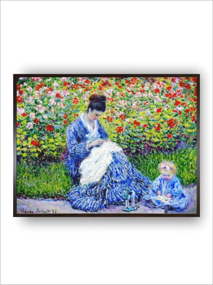"Blue   Green Garden Canvas Painting Wall Art''