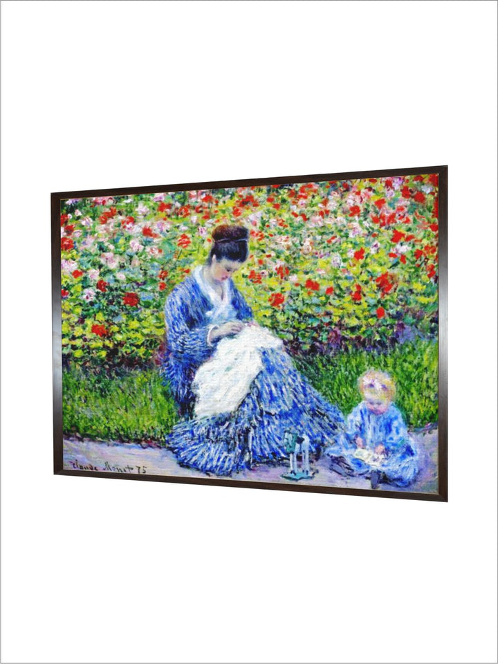 "Blue   Green Garden Canvas Painting Wall Art''