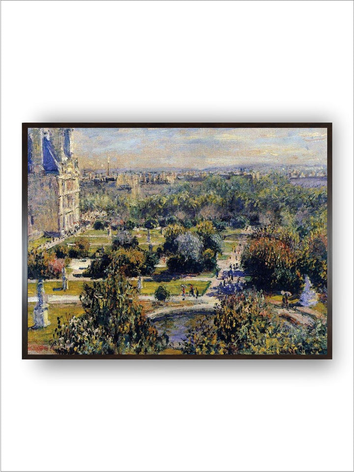 "Blue  Green View Of The Tuileries Wooden Frame Painting Wall Art''