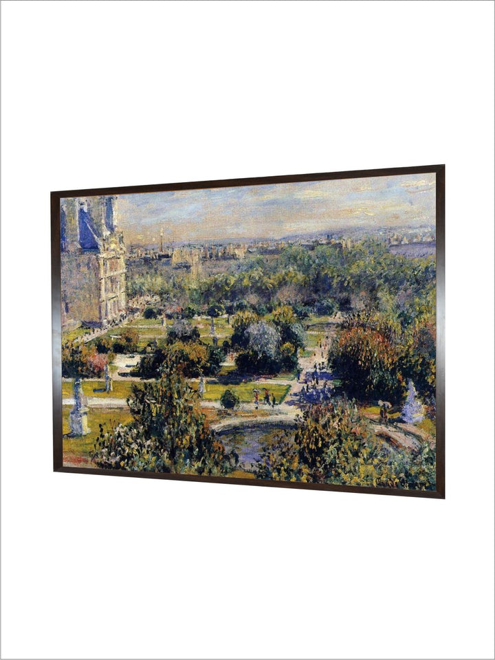 "Blue  Green View Of The Tuileries Wooden Frame Painting Wall Art''