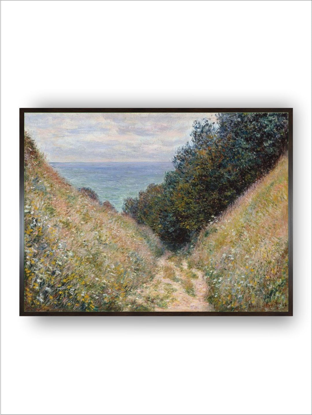 "Green  Cream Road At La Cave, Pourville Wooden Painting Wall Art''