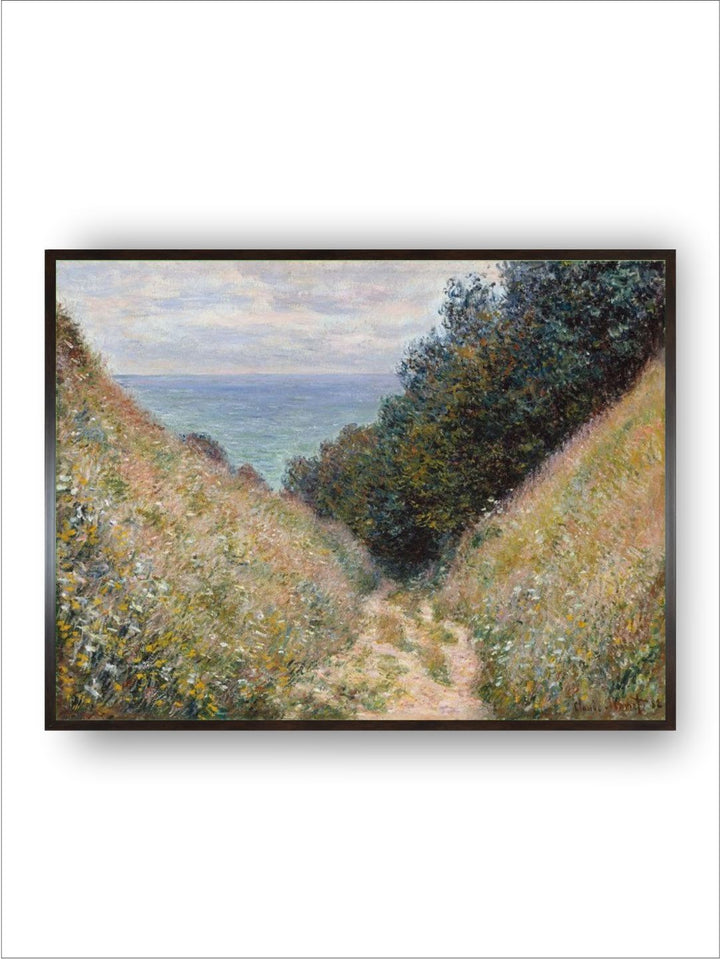 "Green  Cream Road At La Cave, Pourville Wooden Painting Wall Art''