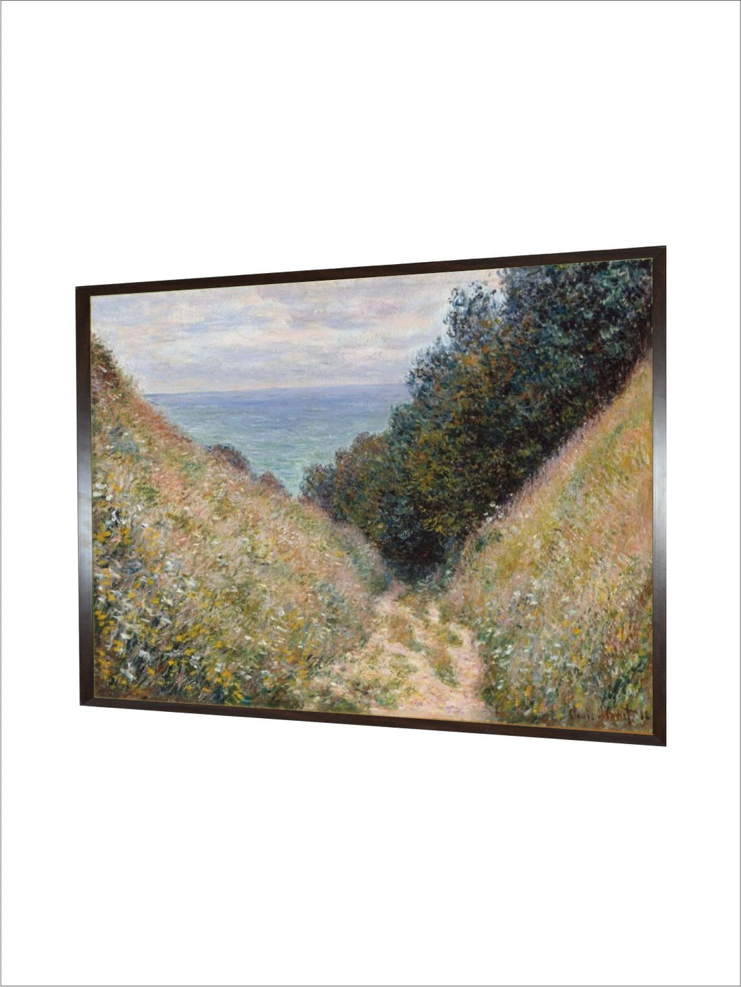 "Green  Cream Road At La Cave, Pourville Wooden Painting Wall Art''