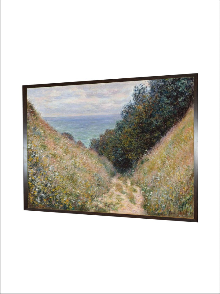 "Green  Cream Road At La Cave, Pourville Wooden Painting Wall Art''