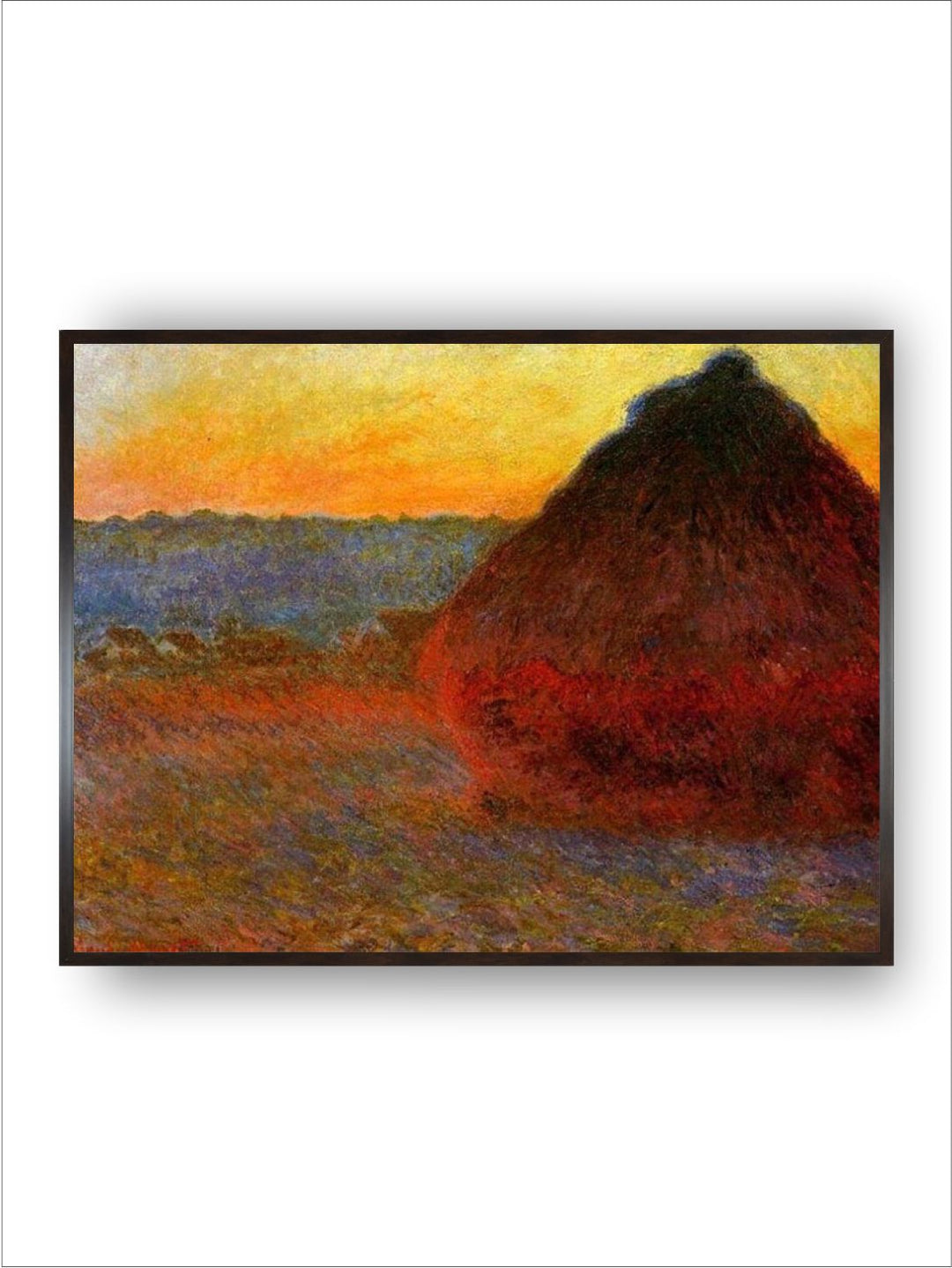 "Red  Yellow Haystacks Framed Painting Wall Art''