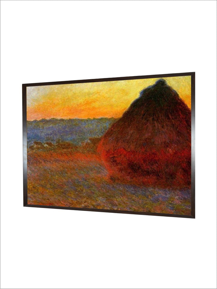 "Red  Yellow Haystacks Framed Painting Wall Art''