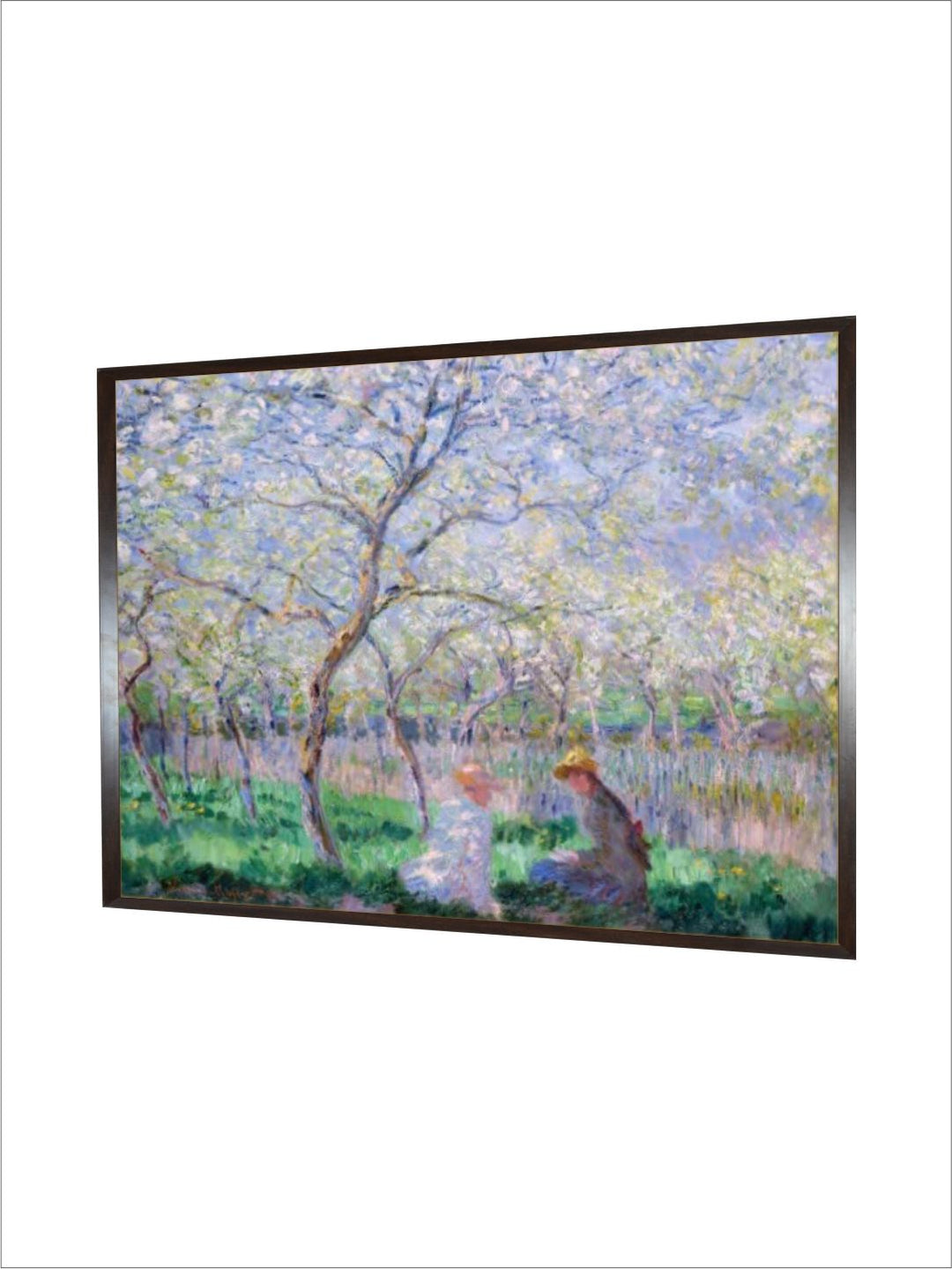 "Green  Purple Springtime Canvas Painting  Wall Art''
