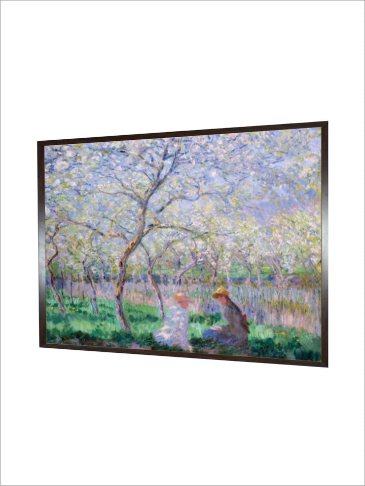 "Green  Purple Springtime Canvas Painting  Wall Art''