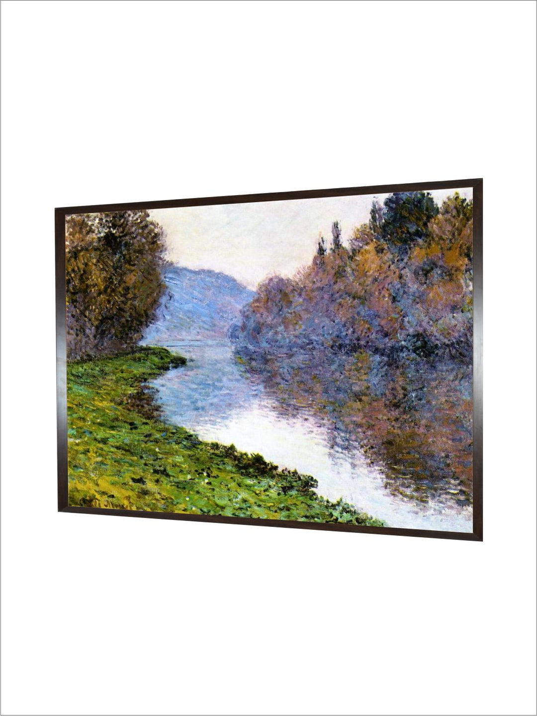 "Green  Blue The Seine at Jenfosse Wooden Frame Painting Wall Art''