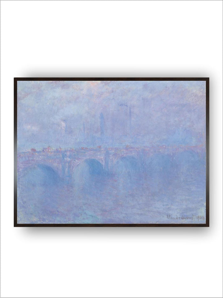 "Blue  Purple Waterloo Bridge Wooden Painting Wall Art''