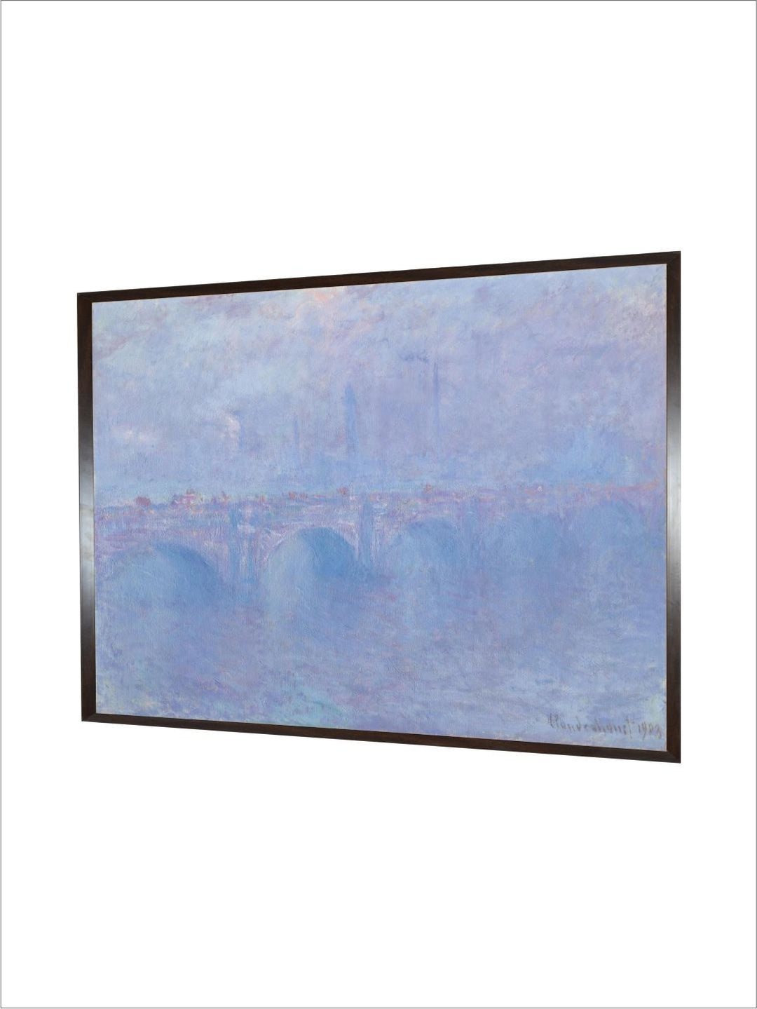 "Blue  Purple Waterloo Bridge Wooden Painting Wall Art''