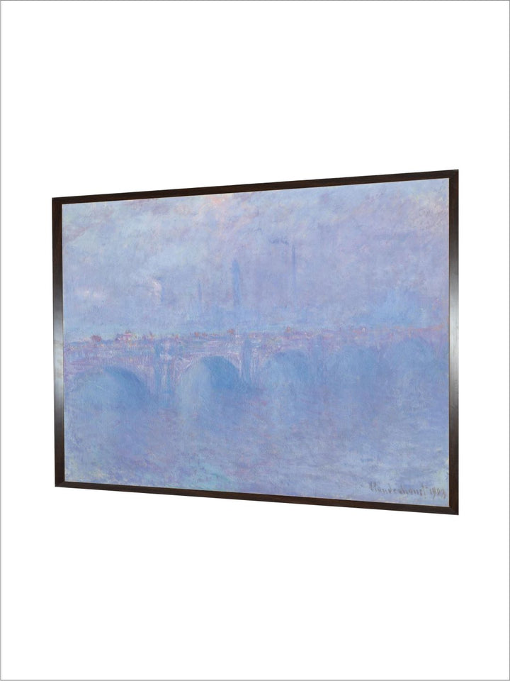 "Blue  Purple Waterloo Bridge Wooden Painting Wall Art''
