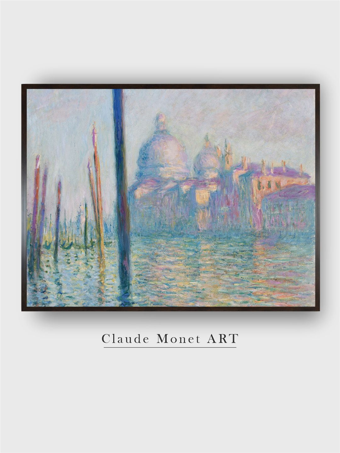 "Grey  Purple Venice, Santa Maria De La Salute Wooden Painting Wall Art''
