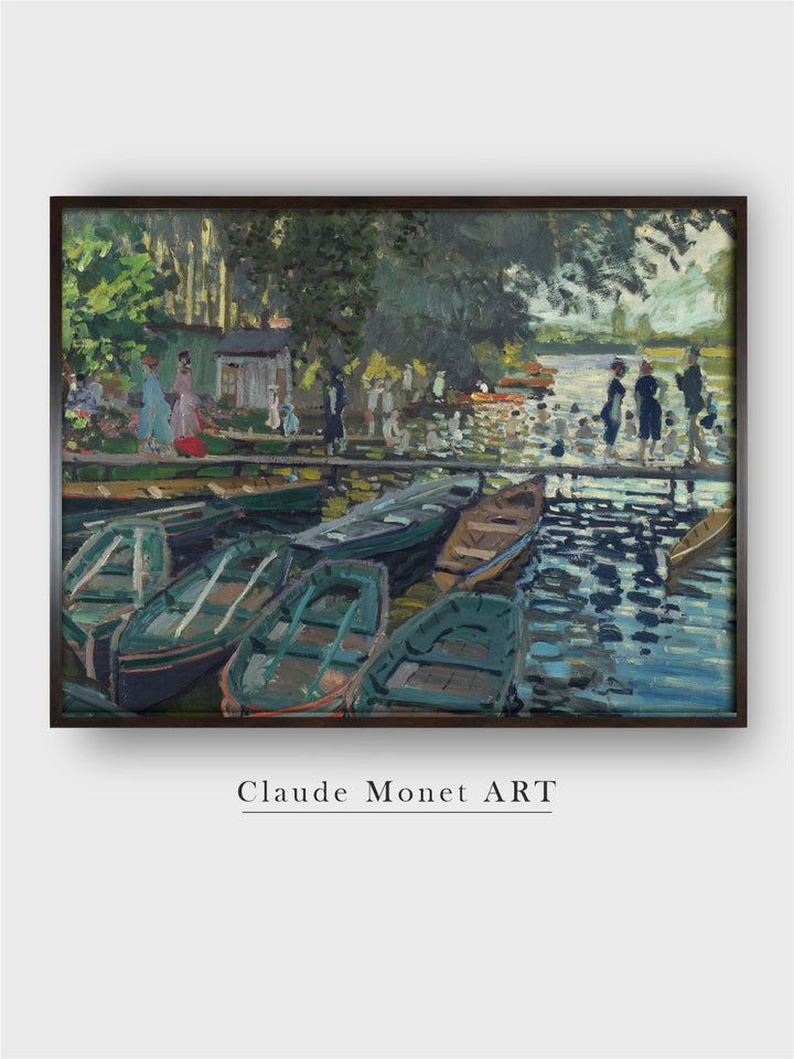 "Blue  Green Bathers At La Grenouillere Wooden Painting Wall Art''