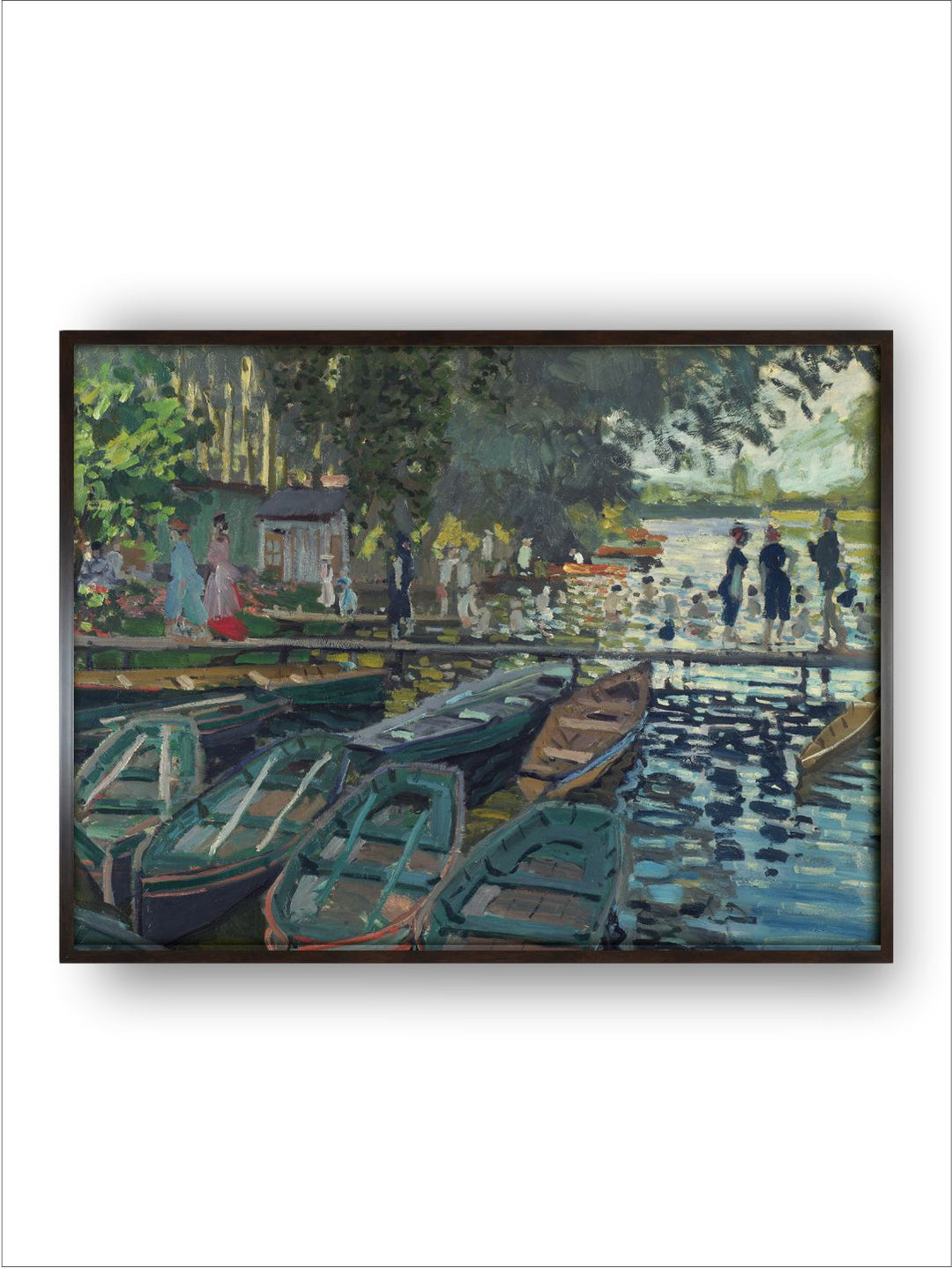 "Blue  Green Bathers At La Grenouillere Wooden Painting Wall Art''