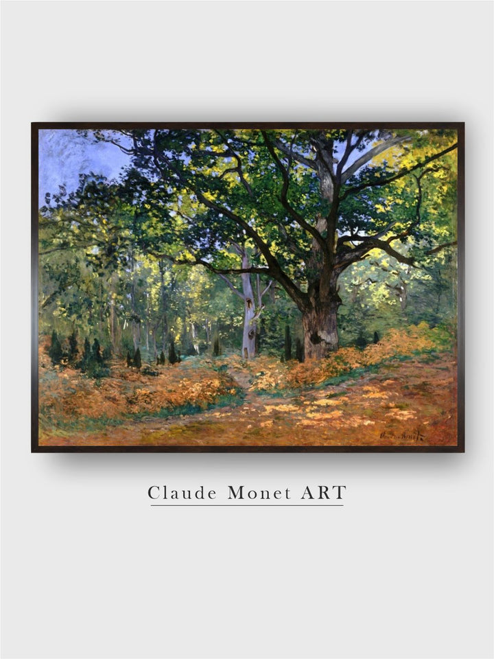 "Green  Blue Fontainbleau Forest Canvas Painting Wall Art''
