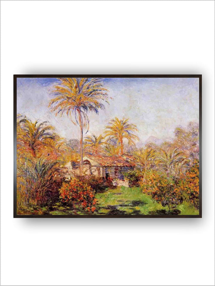 "Beige  Green House Among The Palms Wall Art''