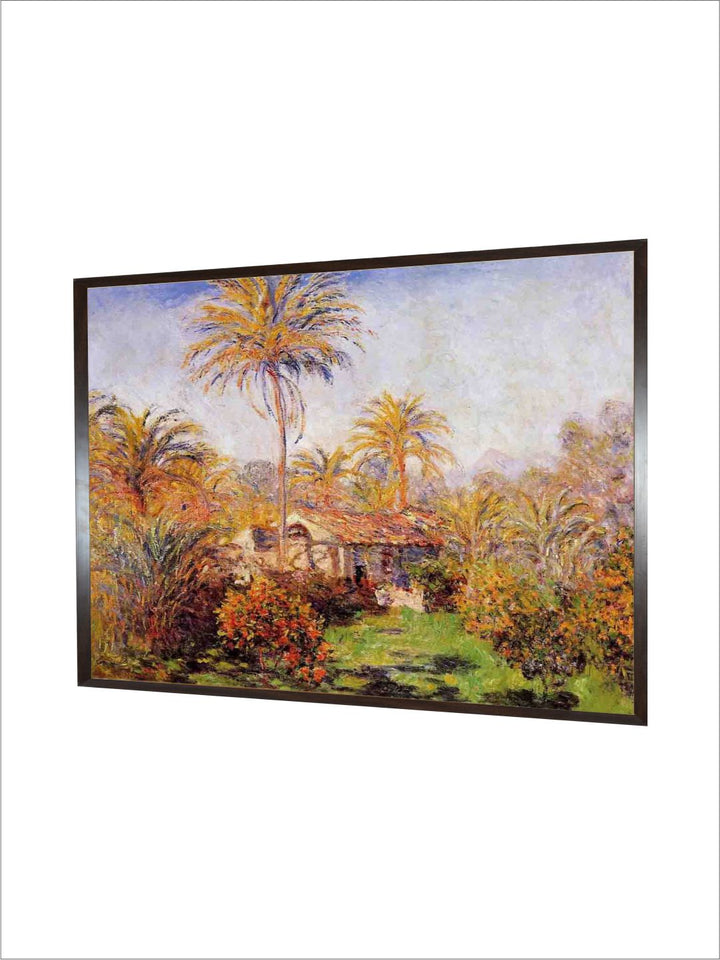 "Beige  Green House Among The Palms Wall Art''
