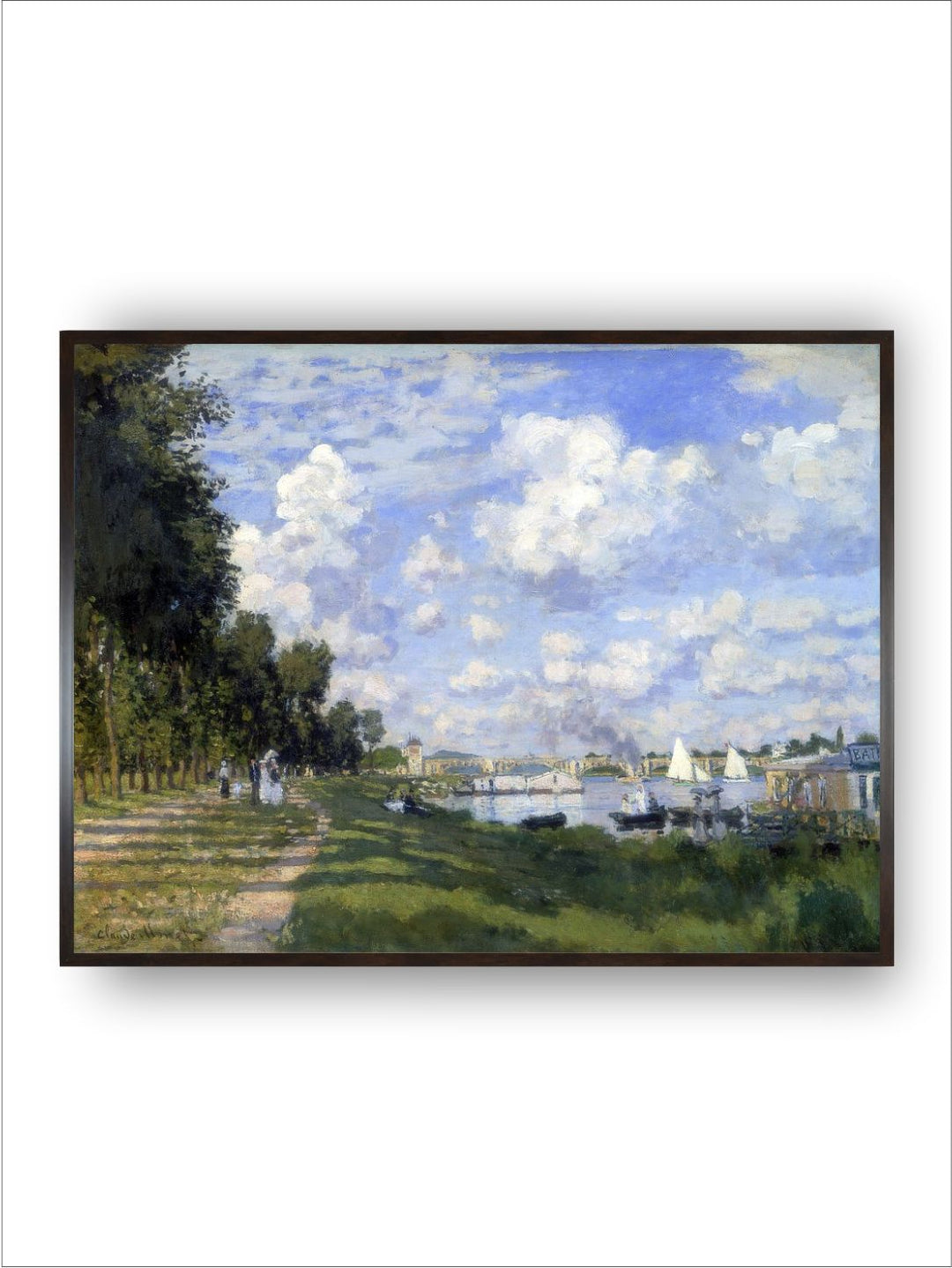 "Blue  White The Marina At Argenteuil Wooden Frame Painting  Wall Art''