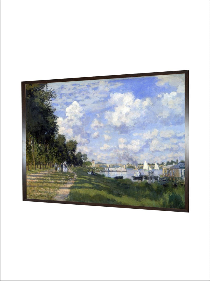 "Blue  White The Marina At Argenteuil Wooden Frame Painting  Wall Art''