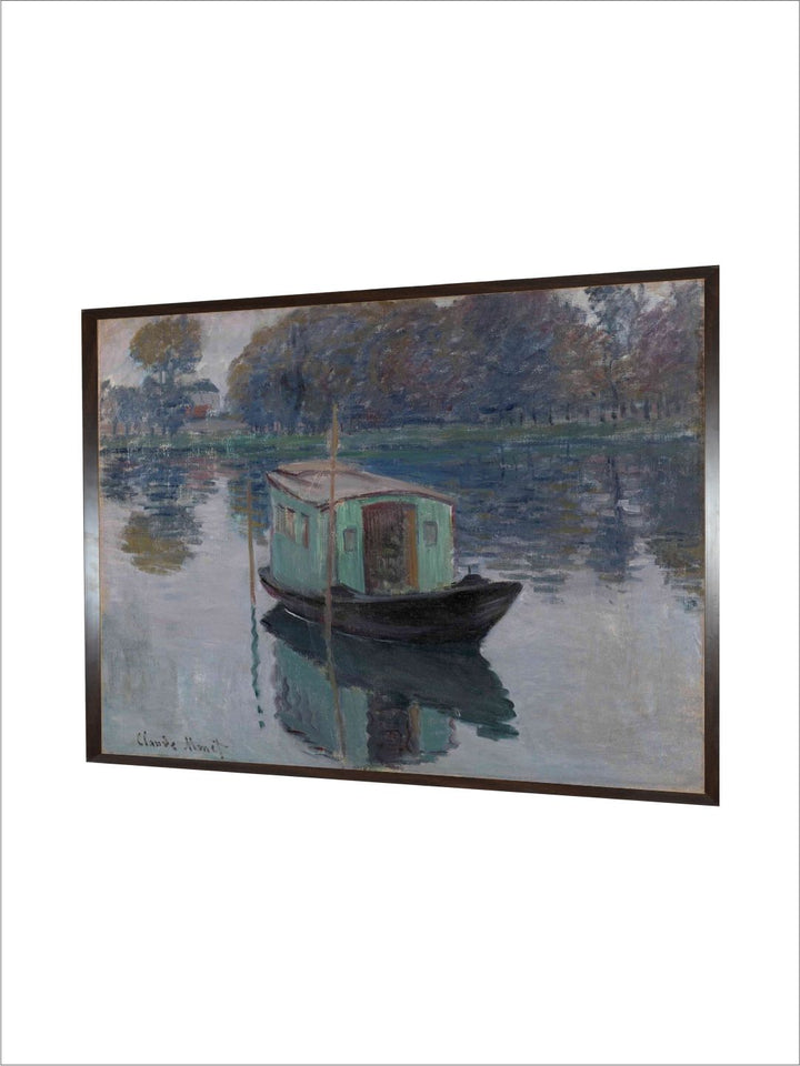 "Blue  Black Wooden Painting Framed Wall Art''