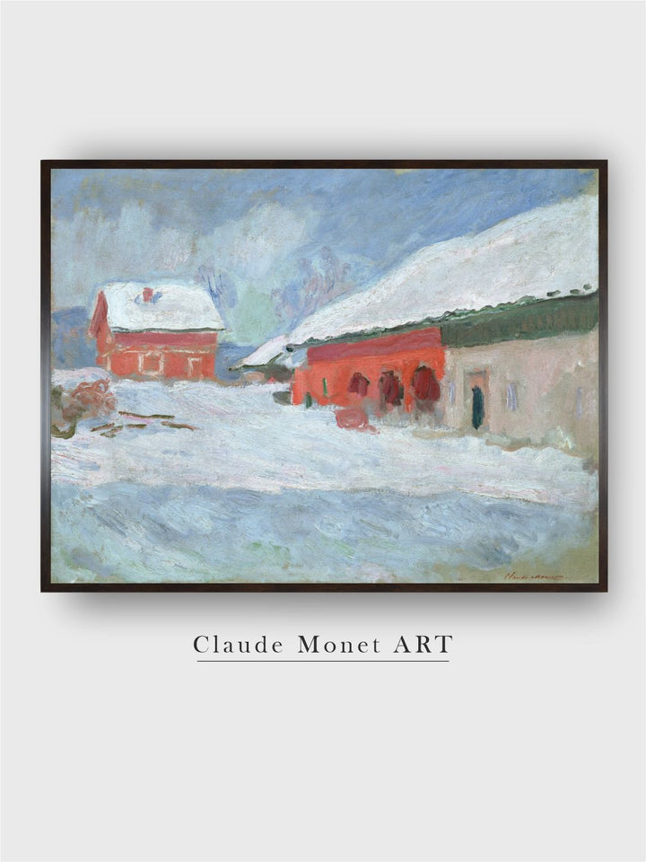 "Brown  Black Red Houses at Bjoernegaard, Norway Painting Framed Wall Art''