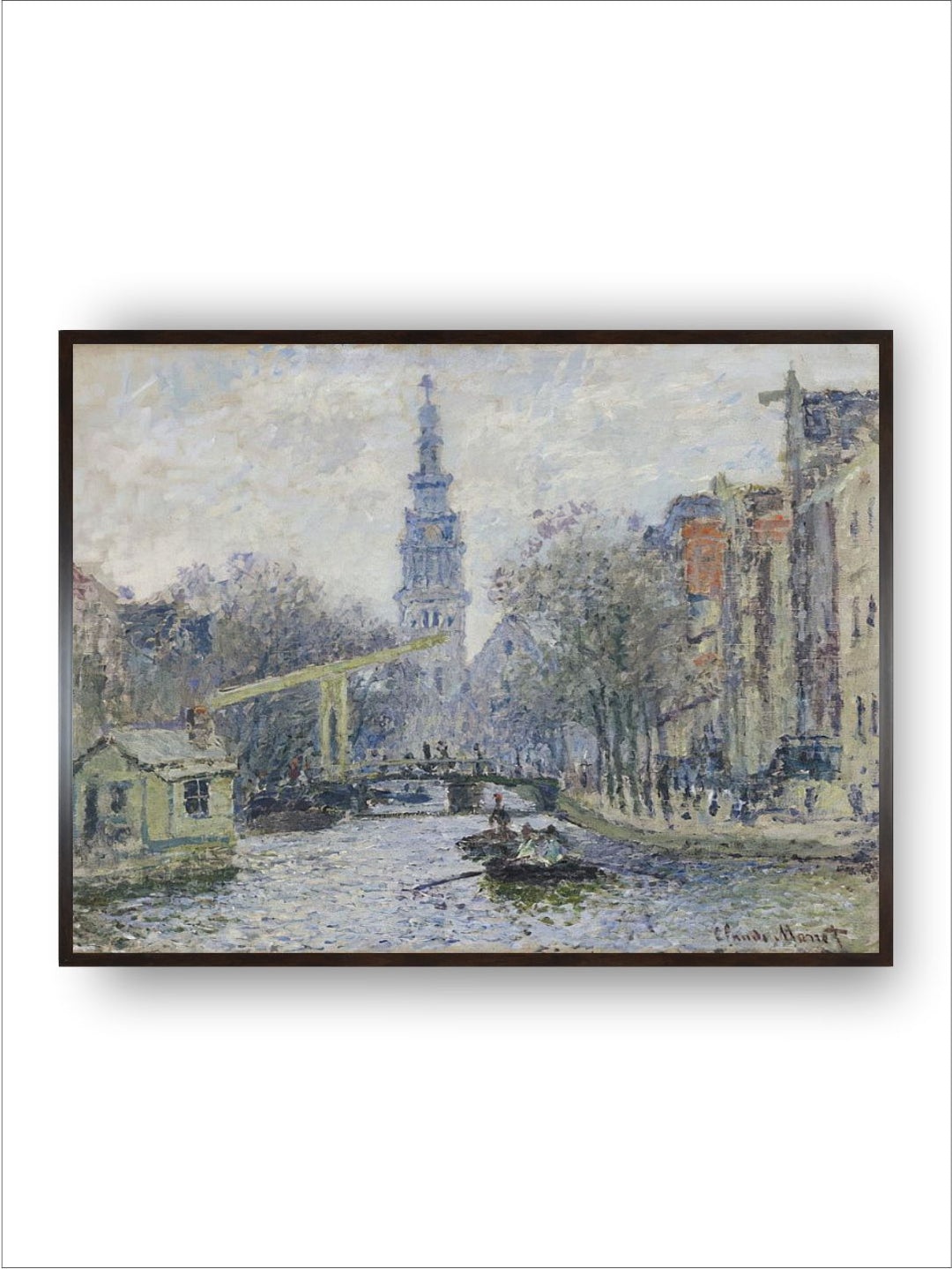 "Blue  Black Abstarct Wooden Painting Framed Wall Art''