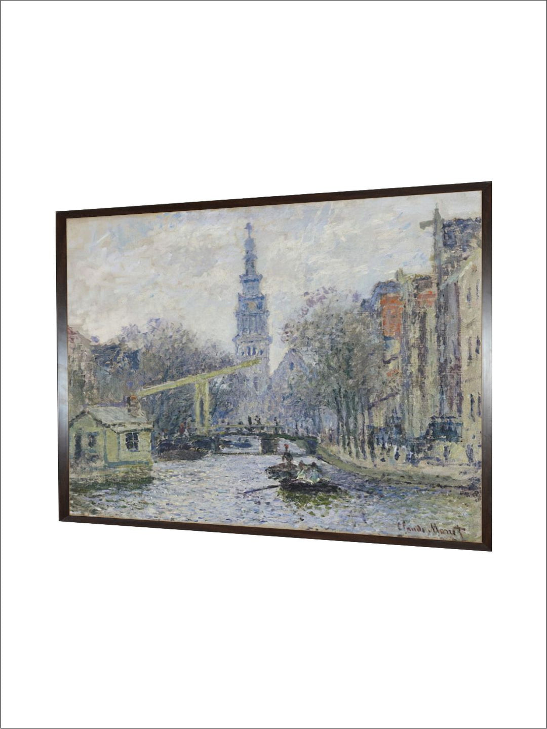 "Blue  Black Abstarct Wooden Painting Framed Wall Art''