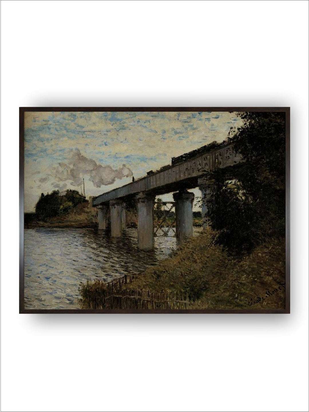 "Brown  Blue Les Petites Dalles Painting Framed Wall Art''