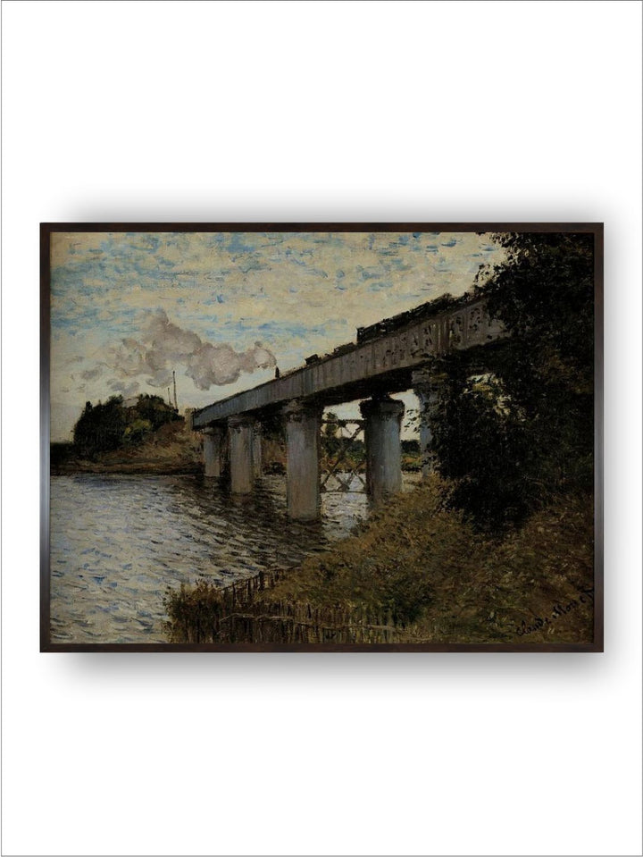 "Brown  Blue Les Petites Dalles Painting Framed Wall Art''