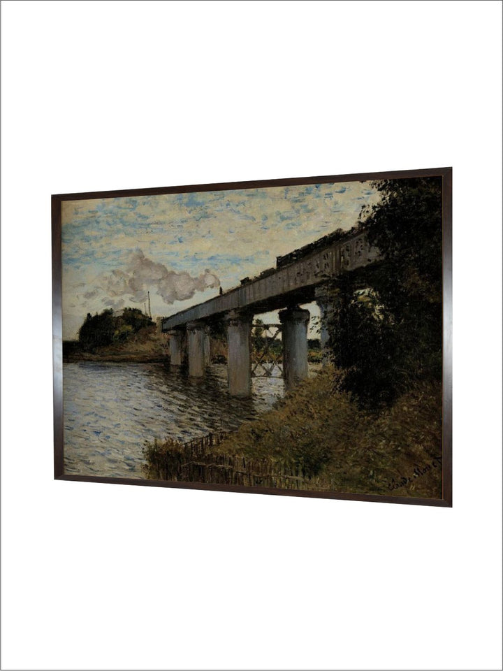 "Brown  Blue Les Petites Dalles Painting Framed Wall Art''