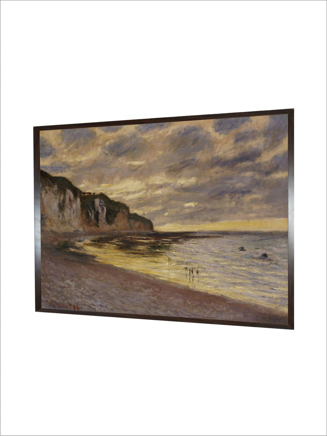 "Brown  Grey Pointe De Lailly Maree Framed Painting Wall Art''