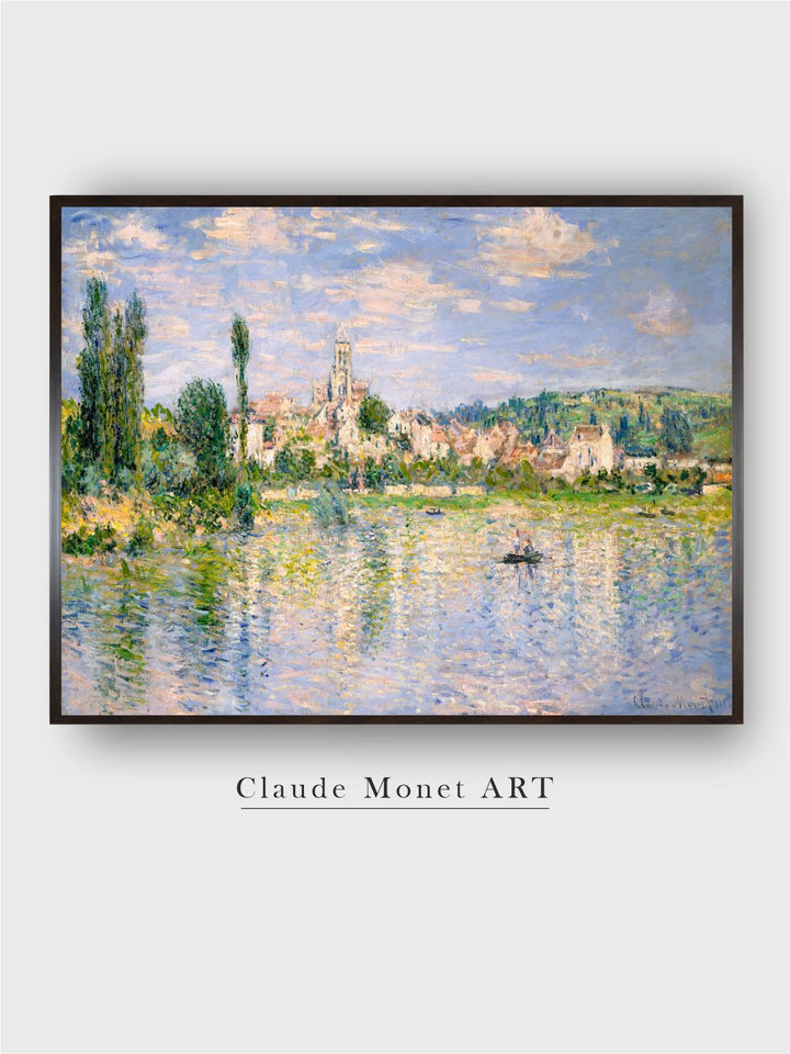 "Blue & Green Vetheuil Painting Wall Art''
