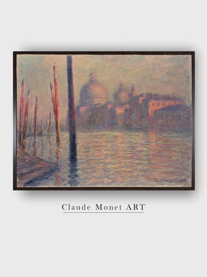 "Brown  Black Santa Maria della Salute Painting Framed Wall Art''