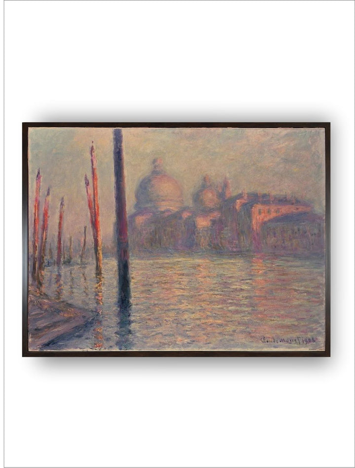 "Brown  Black Santa Maria della Salute Painting Framed Wall Art''