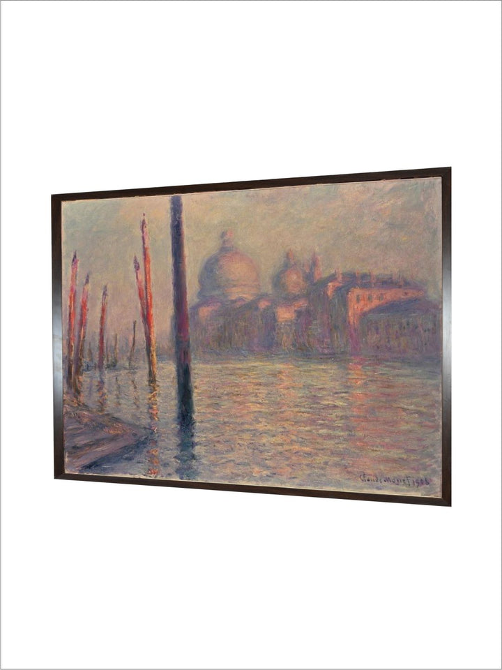 "Brown  Black Santa Maria della Salute Painting Framed Wall Art''