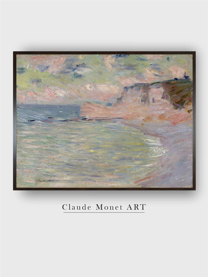 "Green  Blue Cliffs and the Porte DAmont, Framed Painting Wall Art''