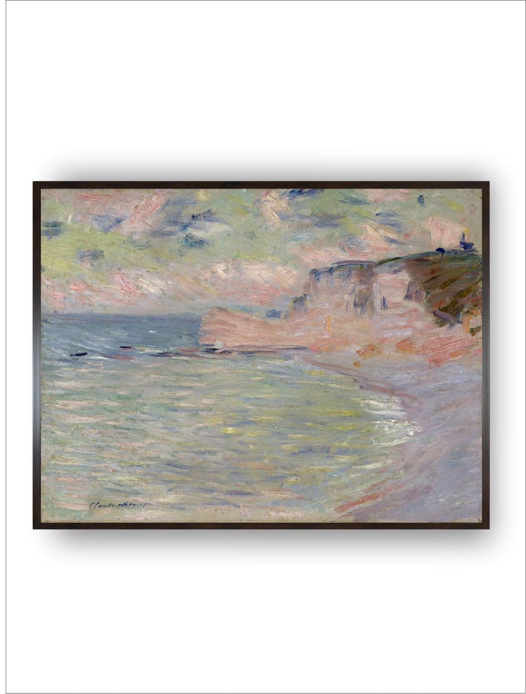 "Green  Blue Cliffs and the Porte DAmont, Framed Painting Wall Art''