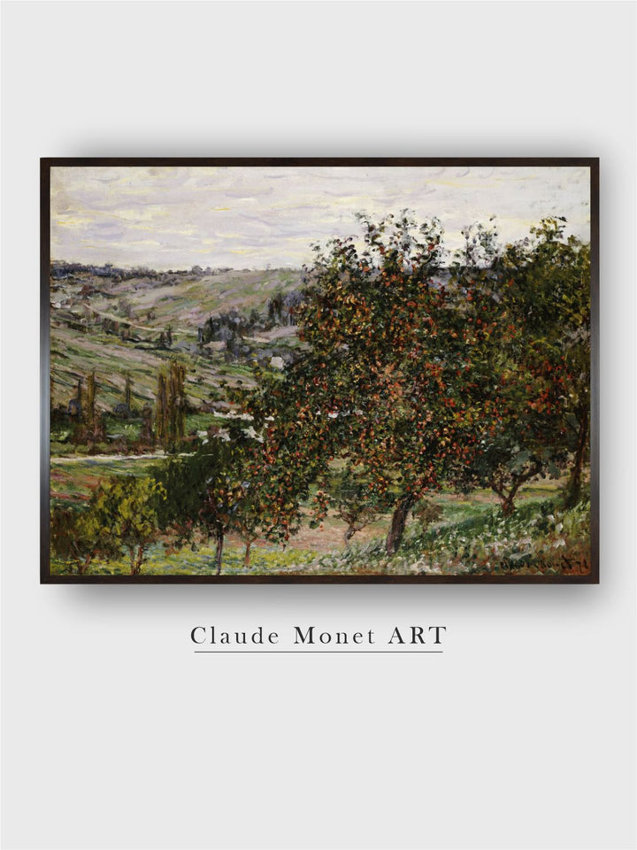 "Green Apple Trees Near Vetheuil Painted Wall Art''