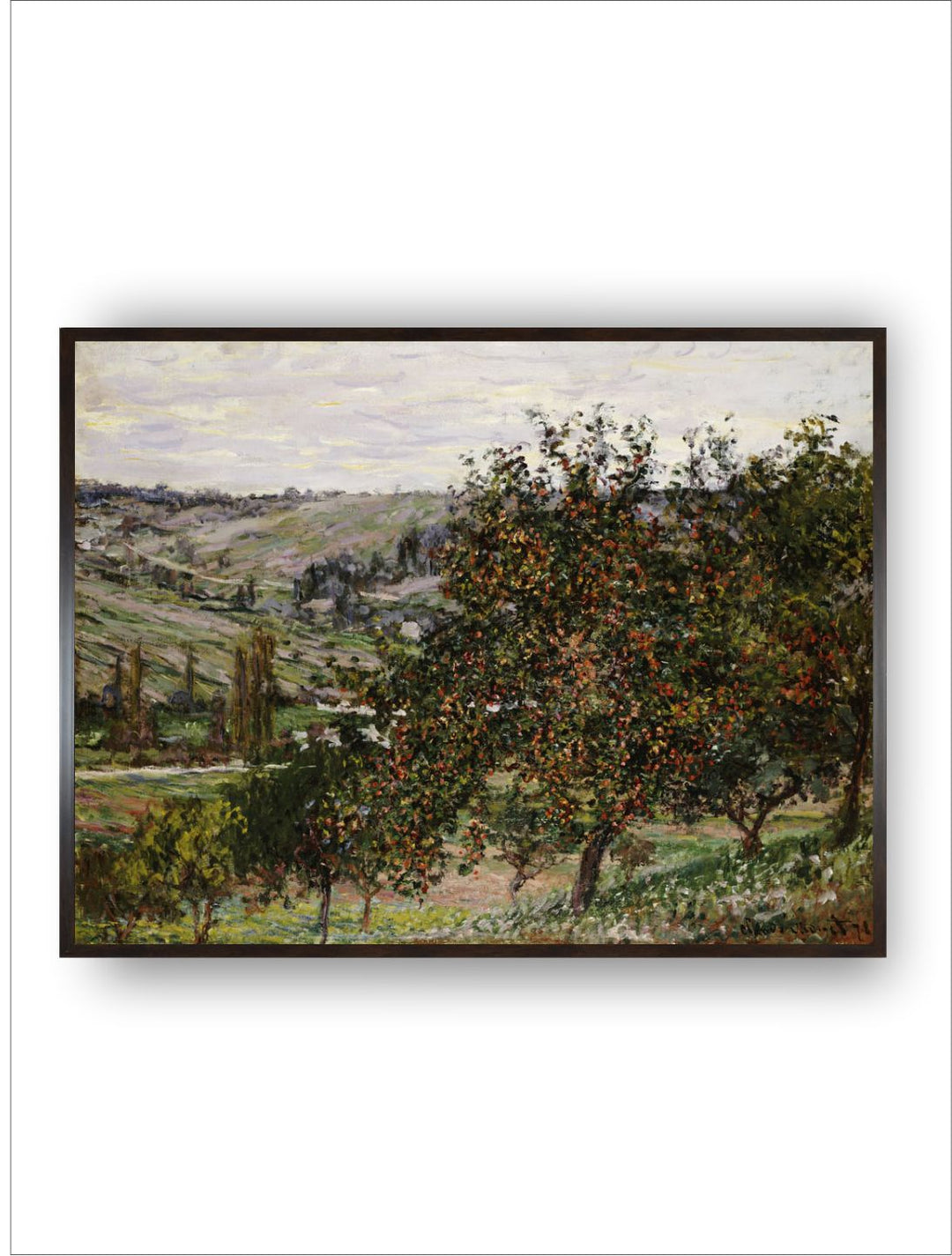 "Green Apple Trees Near Vetheuil Painted Wall Art''
