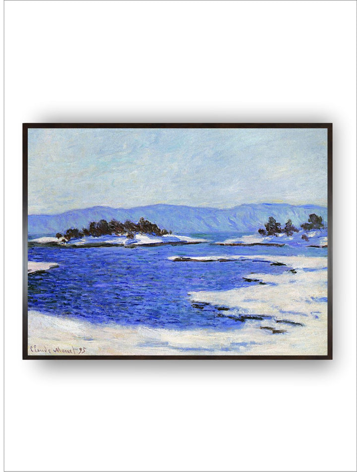 "Blue White Fjord At Christiania Framed Canvas Painting Wall Art''