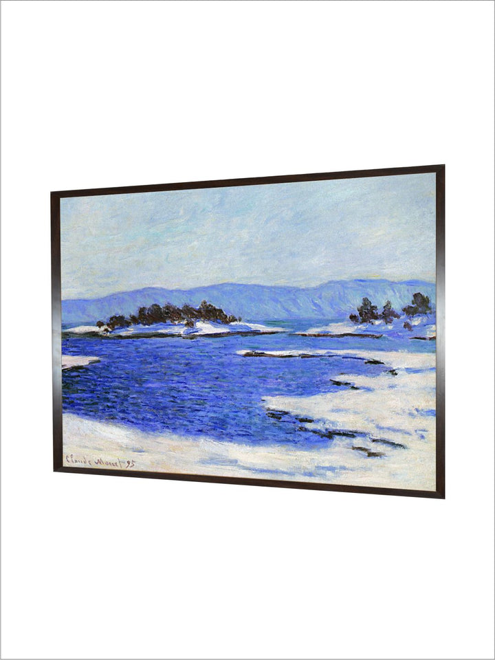 "Blue White Fjord At Christiania Framed Canvas Painting Wall Art''