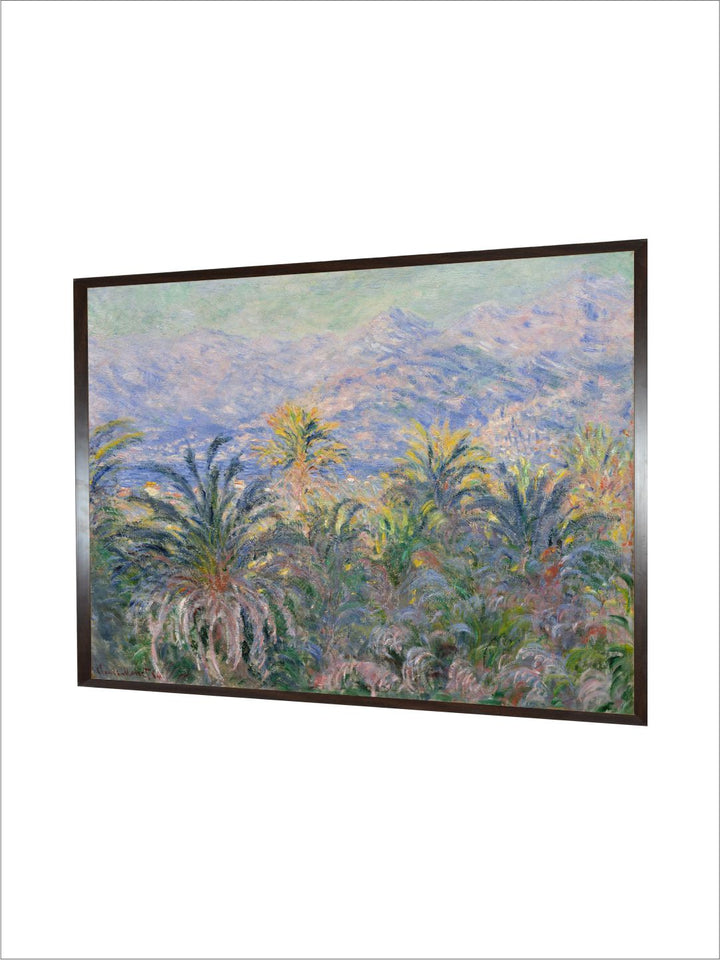 "Lavender Coloured Green Palm Trees Framed Painting Wall Art''